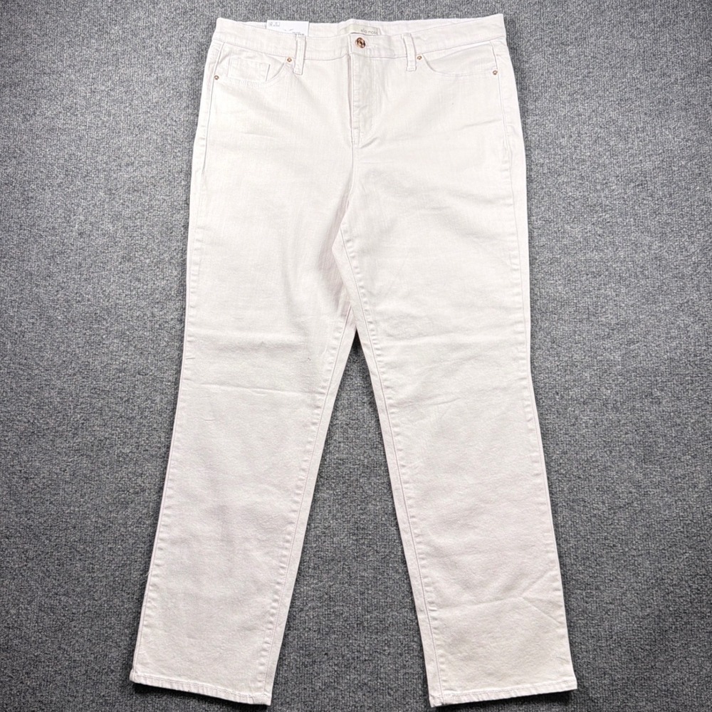 Ella Moss Straight Leg‎ Ankle Jean Womens 14 Off-White Mid-Rise Denim NWT